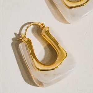18k Gold U-Shaped Boho Earrings